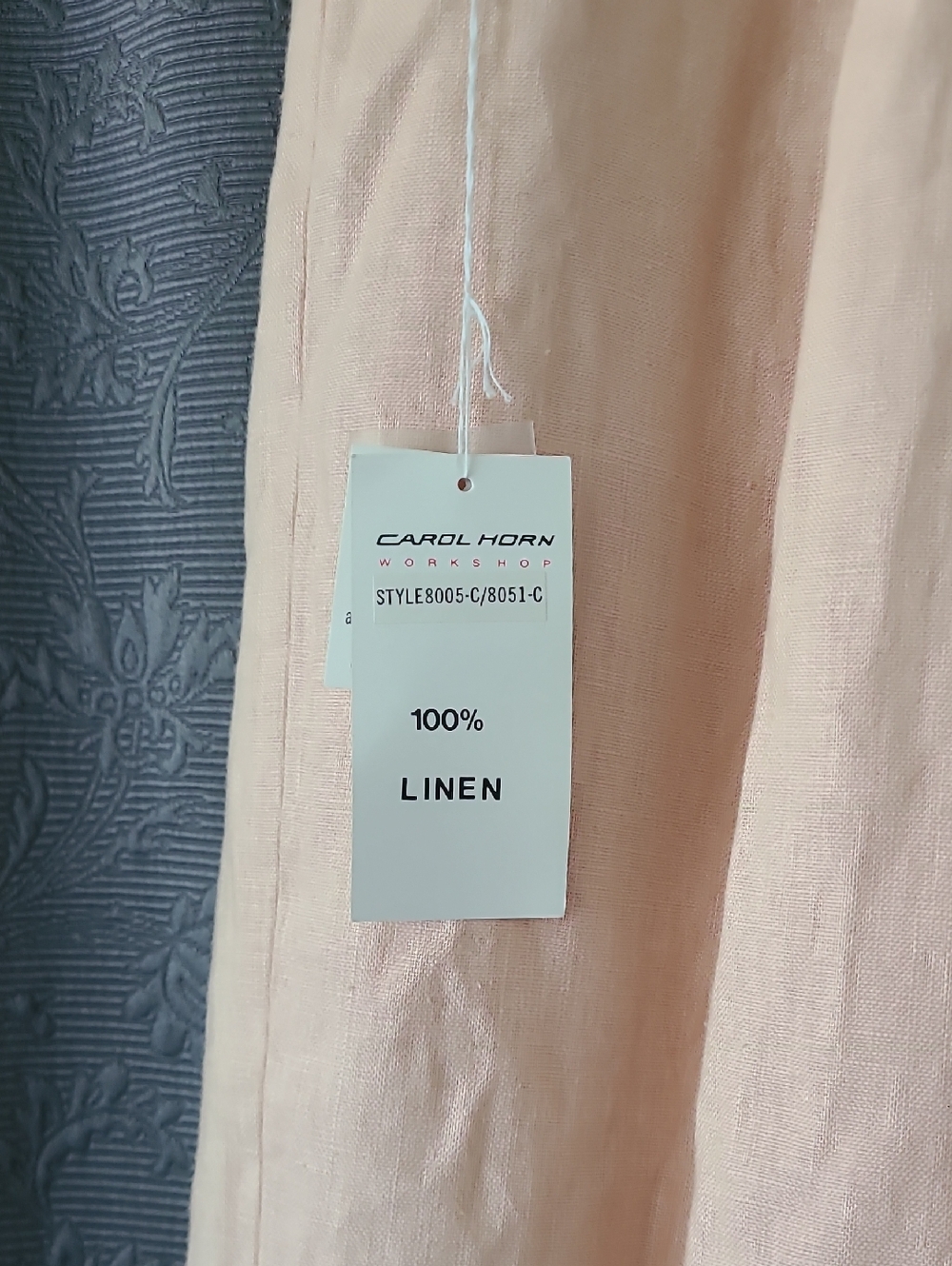 Women's NWT Linen High-Rise Wide Leg Pants - Light Peach - Picture 3 of 5